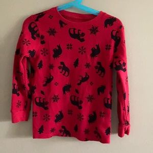 Holiday theme dinosaur thermal top boys sz 6